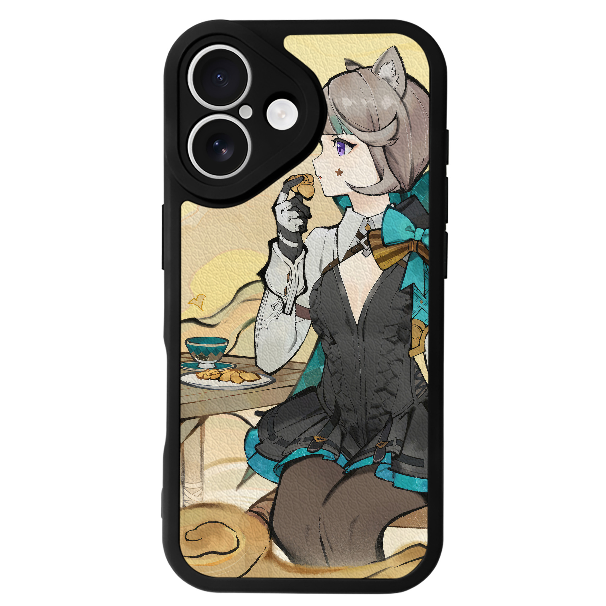 げんし神 genshin 【iPhone 16シリーズ対応】シリコンスマホケース（レザー調） 材質：シリコン